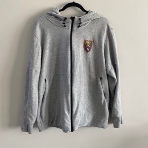 REAL SALT LAKE soccer adidas grey zip up hoodie